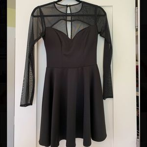 Long Sleeve Black Cocktail Dress